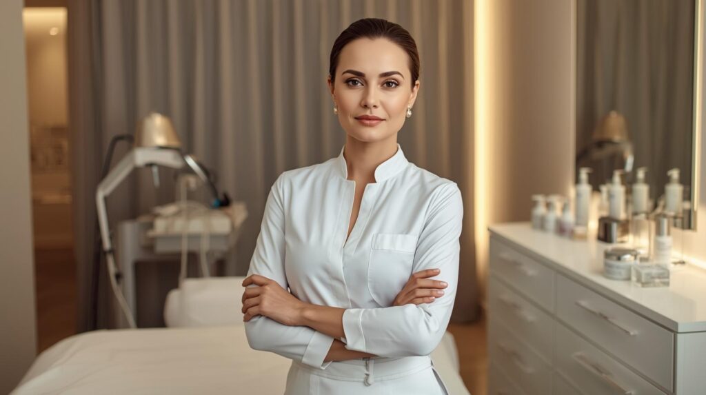 aesthetician in her spa room, small business local search